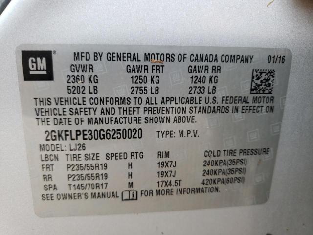 صورة رقم 10 من المزاد - 2016 GMC TERRAIN SL مع VIN 2GKFLPE30G6250020
