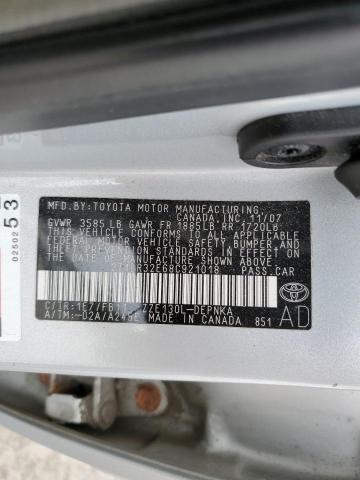 Photo 10 from auction – 2008 TOYOTA COROLLA CE with VIN 2T1BR32E68C921018