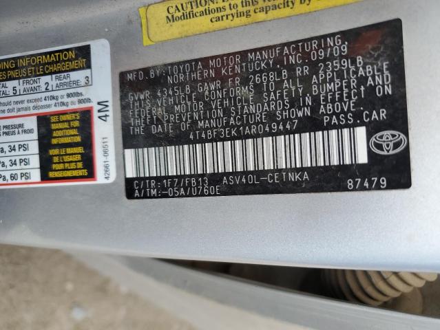 Photo 10 from auction – 2010 TOYOTA CAMRY BASE with VIN 4T4BF3EK1AR049447