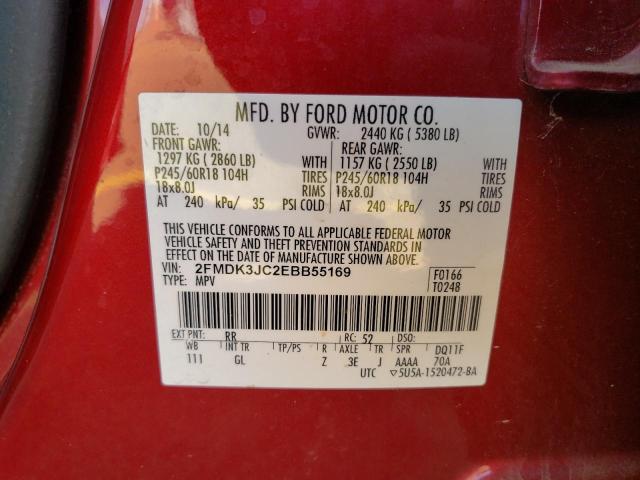 Photo 10 from auction – 2014 FORD EDGE SEL with VIN 2FMDK3JC2EBB55169