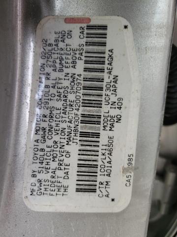 Photo 10 from auction – 2002 LEXUS LS 430 with VIN JTHBN30F420070974