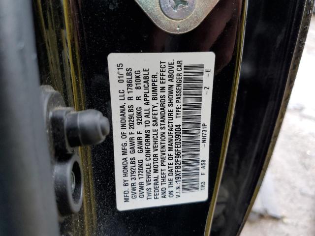 Photo 10 from auction – 2015 HONDA CIVIC EXL with VIN 19XFB2F96FE039004