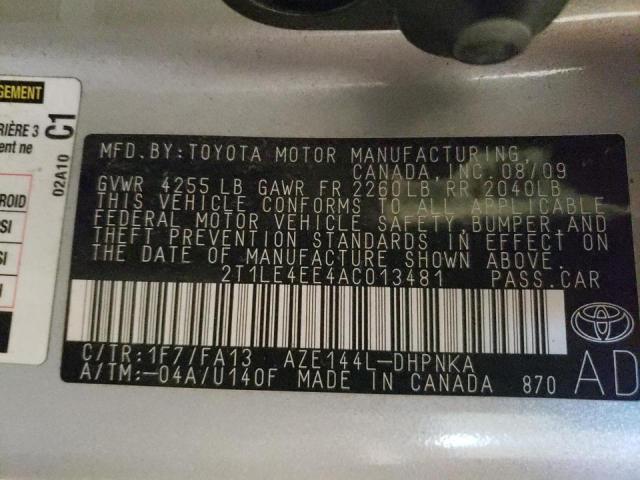 Photo 10 from auction – 2010 TOYOTA COROLLA MA with VIN 2T1LE4EE4AC013481