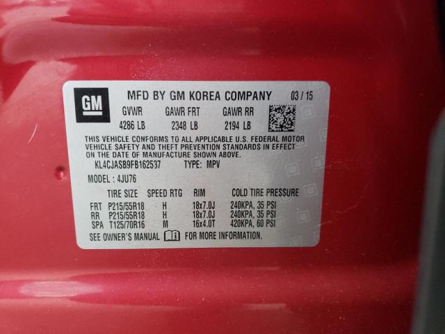 Photo 10 from auction – 2015 BUICK ENCORE with VIN KL4CJASB9FB162537