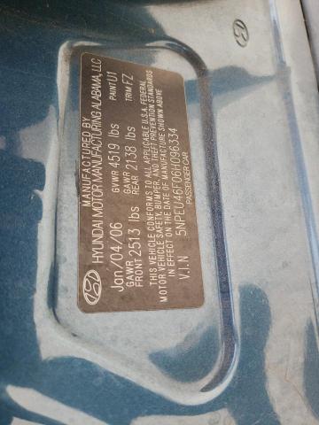 Photo 10 from auction – 2006 HYUNDAI SONATA with VIN 5NPEU46F06H096334