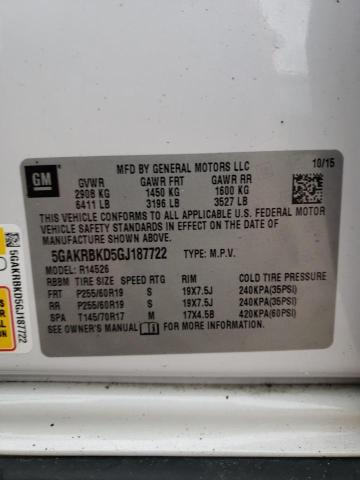 Photo 10 from auction – 2016 BUICK ENCLAVE with VIN 5GAKRBKD5GJ187722