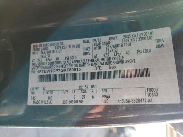 Photo 10 from auction – 2016 FORD F150 SUPER with VIN 1FTEW1CP7GKF80915