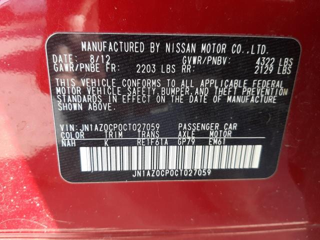 Photo 10 from auction – 2012 NISSAN LEAF SV with VIN JN1AZ0CP0CT027059