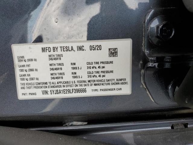 Photo 10 from auction – 2020 TESLA MODEL S with VIN 5YJSA1E29LF396666
