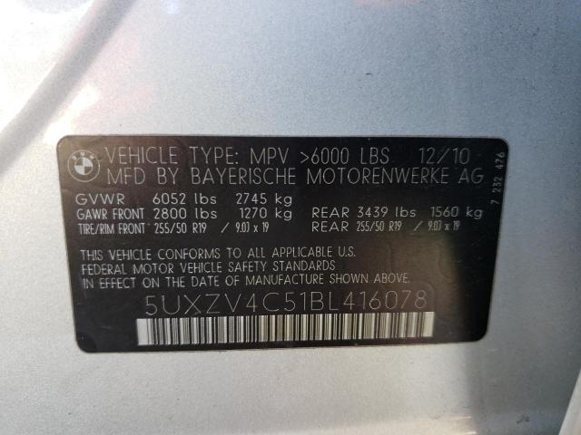 Photo 10 from auction – 2011 BMW X5 XDRIVE3 with VIN 5UXZV4C51BL416078