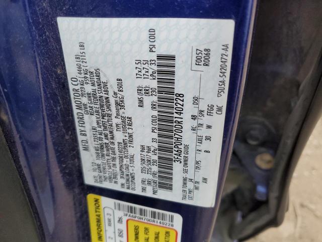 Photo 10 from auction – 2013 FORD FUSION SE with VIN 3FA6P0H70DR140228