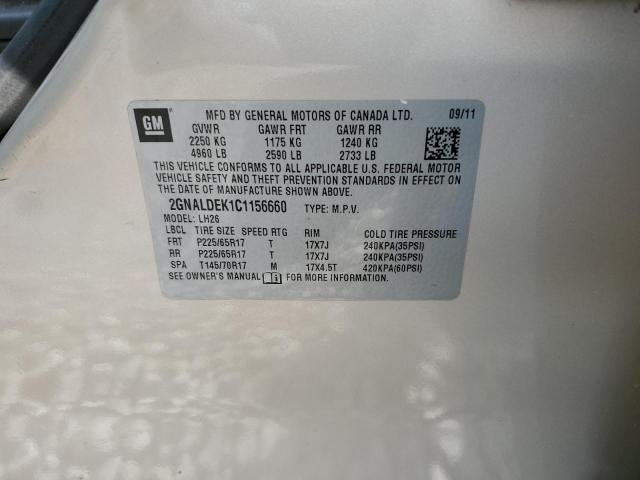 Photo 10 from auction – 2012 CHEVROLET EQUINOX LT with VIN 2GNALDEK1C1156660