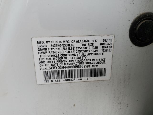 Photo 10 from auction – 2016 ACURA MDX TECHNO with VIN 5FRYD3H44GB009696