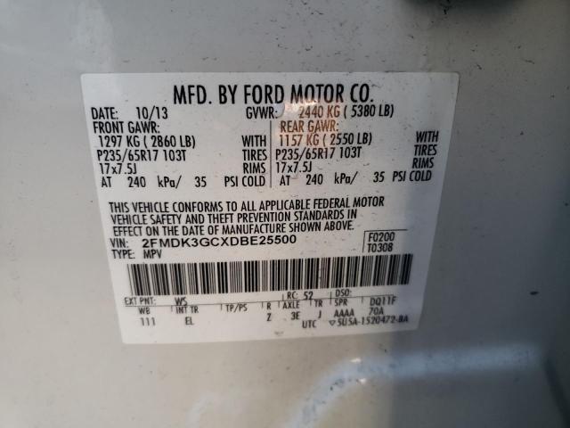 Photo 10 from auction – 2013 FORD EDGE SE with VIN 2FMDK3GCXDBE25500