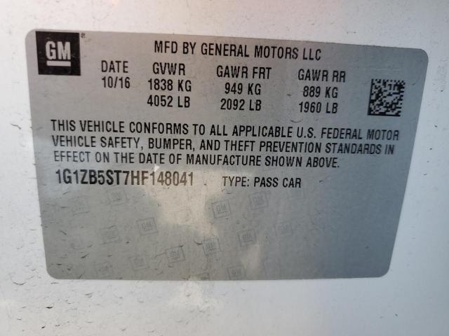 Photo 10 from auction – 2017 CHEVROLET MALIBU LS with VIN 1G1ZB5ST7HF148041