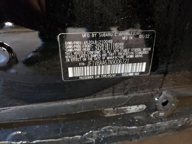 Photo 10 from auction – 2022 SUBARU WRX with VIN JF1VBAA67N9006721