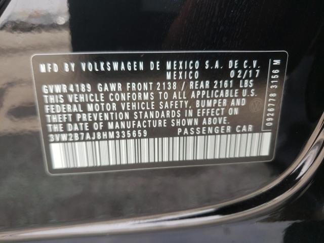 Photo 10 from auction – 2017 VOLKSWAGEN JETTA S with VIN 3VW2B7AJ8HM335659