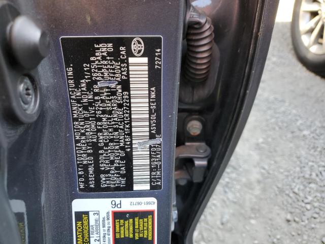 Photo 10 from auction – 2012 TOYOTA CAMRY BASE with VIN 4T4BF1FK1CR272299