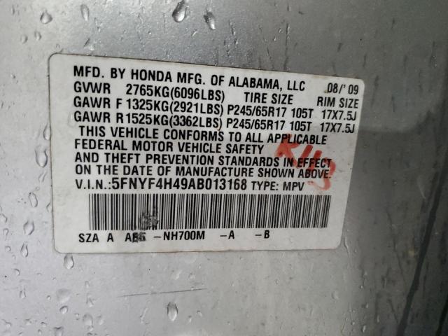 Photo 10 from auction – 2010 HONDA PILOT EX with VIN 5FNYF4H49AB013168