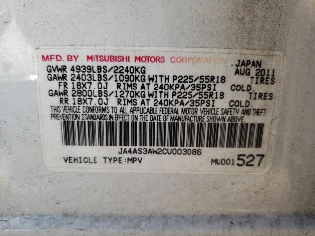 Photo 10 from auction – 2012 MITSUBISHI OUTLANDER with VIN JA4AS3AW2CU003086