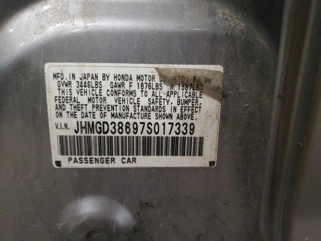Photo 10 from auction – 2007 HONDA FIT with VIN JHMGD38697S017339