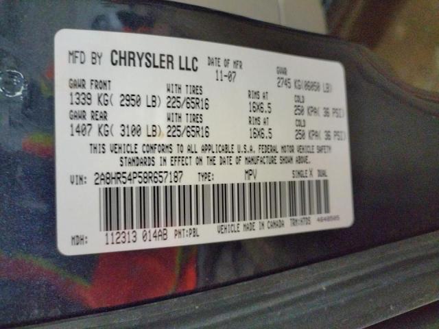 Photo 10 from auction – 2008 CHRYSLER TOWN & COU with VIN 2A8HR54P58R657187