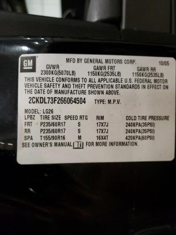 Photo 10 from auction – 2006 PONTIAC TORRENT with VIN 2CKDL73F266064504
