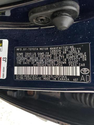 Photo 10 from auction – 2011 TOYOTA COROLLA BA with VIN 2T1BU4EE1BC672554