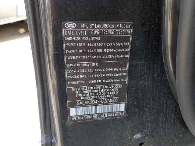 Photo 10 from auction – 2011 LAND ROVER LR4 HSE LU with VIN SALAK2D4XBA574960