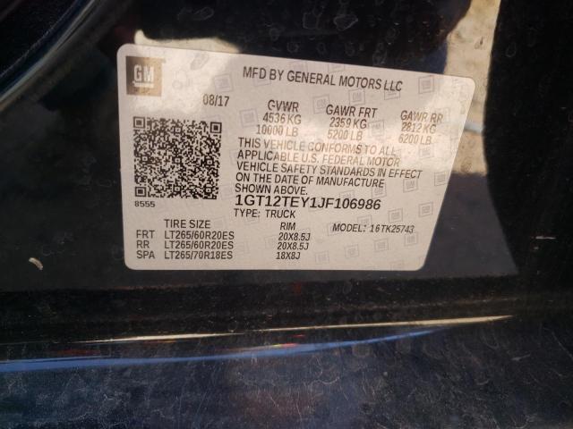 Photo 10 from auction – 2018 GMC SIERRA K25 with VIN 1GT12TEY1JF106986