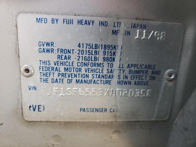 Photo 10 from auction – 1999 SUBARU FORESTER S with VIN JF1SF6553XH720358