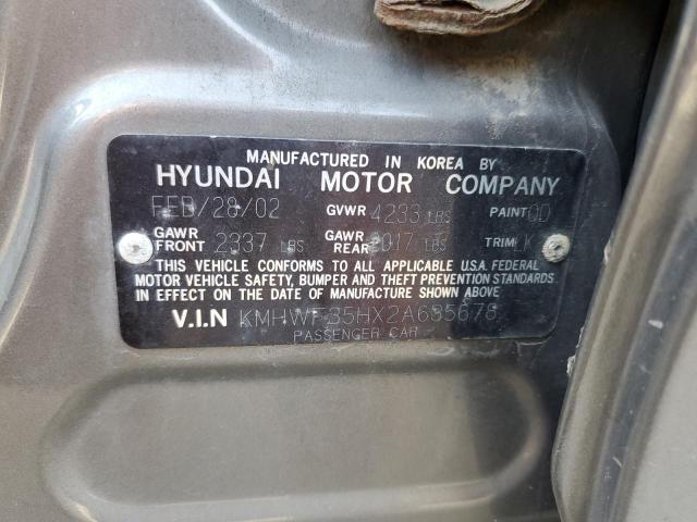 Photo 10 from auction – 2002 HYUNDAI SONATA GLS with VIN KMHWF35HX2A635678