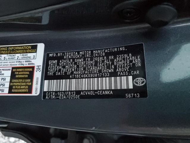Photo 10 from auction – 2009 TOYOTA CAMRY BASE with VIN 4T1BE46KX9U817133