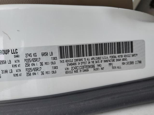 Photo 10 from auction – 2015 CHRYSLER TOWN & COU with VIN 2C4RC1CG9FR590386