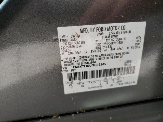 Photo 10 from auction – 2018 FORD EXPLORER L with VIN 1FM5K7F89JGB33205
