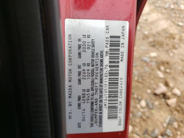 Photo 10 from auction – 2015 MAZDA 6 TOURING with VIN JM1GJ1V51F1182476