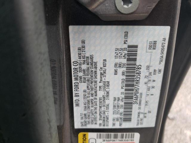 Photo 10 from auction – 2017 FORD FUSION SE with VIN 3FA6P0H77HR358785