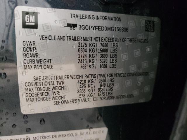 Photo 10 from auction – 2021 CHEVROLET SILVERADO with VIN 3GCPYFED0MG155896