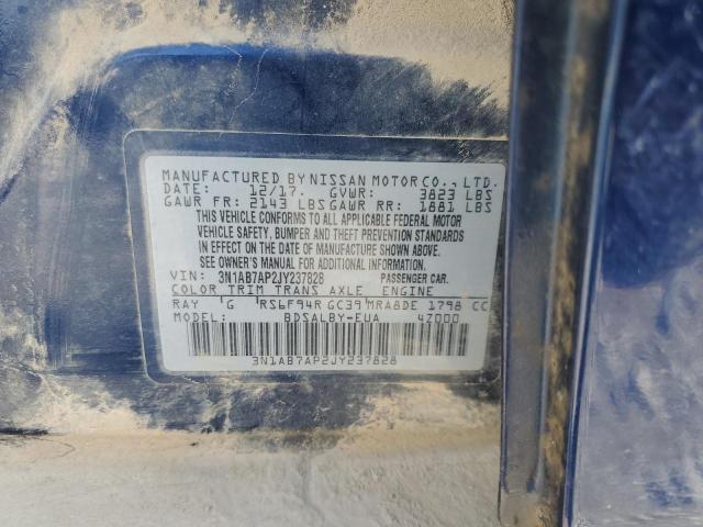 Photo 10 from auction – 2018 NISSAN SENTRA S with VIN 3N1AB7AP2JY237828
