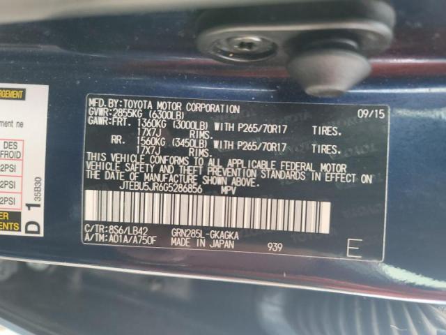 Photo 10 from auction – 2016 TOYOTA 4RUNNER SR with VIN JTEBU5JR6G5286856