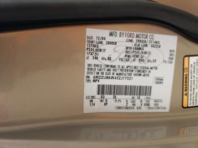 Photo 10 from auction – 2005 MERCURY MOUNTAINEE with VIN 4M2ZU86W45ZJ17521