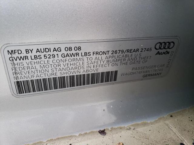 Photo 10 from auction – 2008 AUDI A6 3.2 QUA with VIN WAUDH74FX8N176745