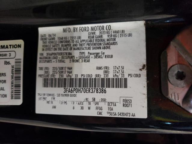 Photo 10 from auction – 2014 FORD FUSION SE with VIN 3FA6P0H70ER378386