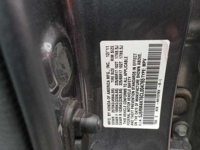 Photo 10 from auction – 2012 HONDA CR-V EXL with VIN 5J6RM4H76CL004765