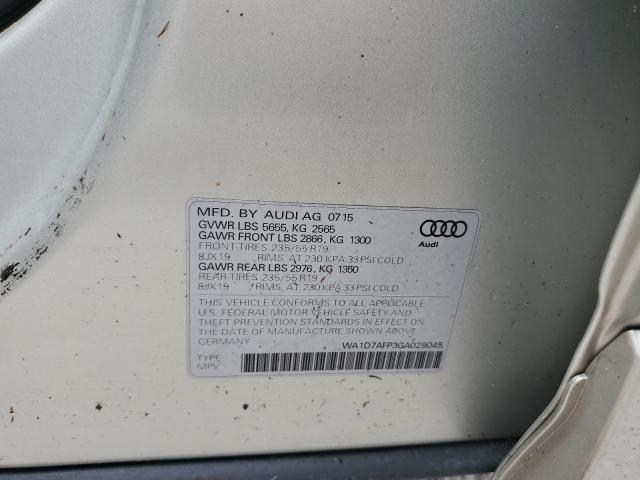 Photo 10 from auction – 2016 AUDI Q5 PREMIUM with VIN WA1D7AFP3GA029045