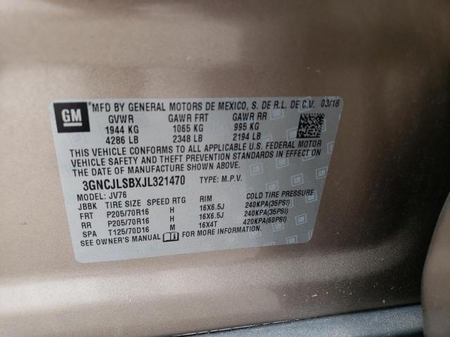 Photo 10 from auction – 2018 CHEVROLET TRAX 1LT with VIN 3GNCJLSBXJL321470