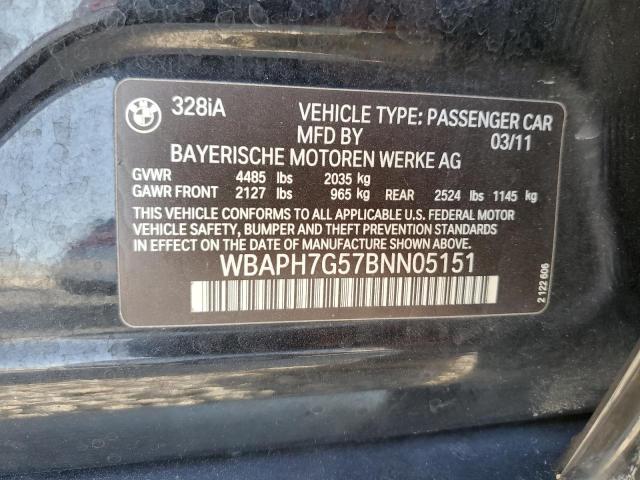 Photo 10 from auction – 2011 BMW 328 I with VIN WBAPH7G57BNN05151