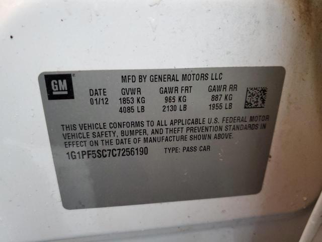 Photo 10 from auction – 2012 CHEVROLET CRUZE LT with VIN 1G1PF5SC7C7256190