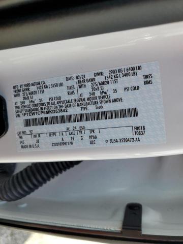 Photo 10 from auction – 2021 FORD F150 SUPER with VIN 1FTEW1CP6MKD53842