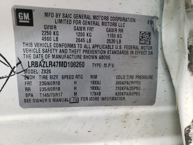 Photo 10 from auction – 2021 BUICK ENVISION P with VIN LRBAZLR47MD108260